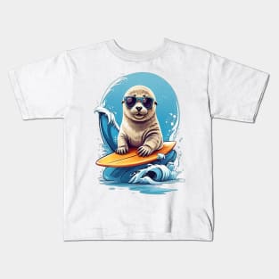 Surfing Baby Seal Kids T-Shirt